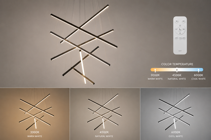 Modern Chandelier, 3 to 9 Bar Pendant Light for Living Room Ceiling