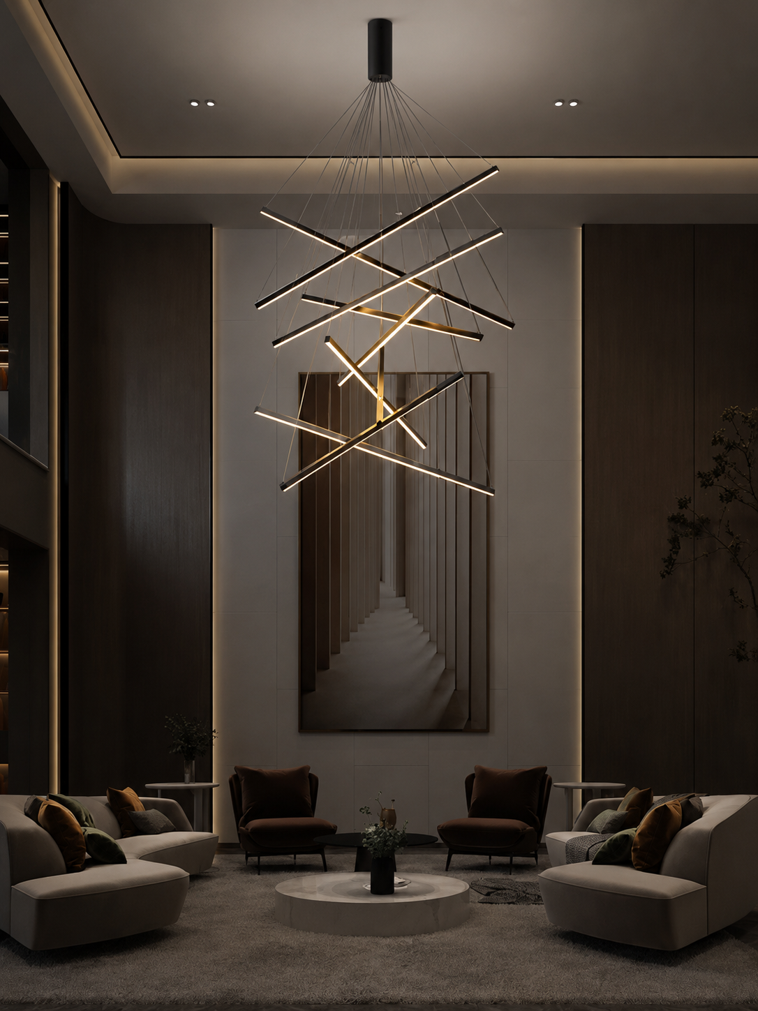 Modern Chandelier, 3 to 9 Bar Pendant Light for Living Room Ceiling