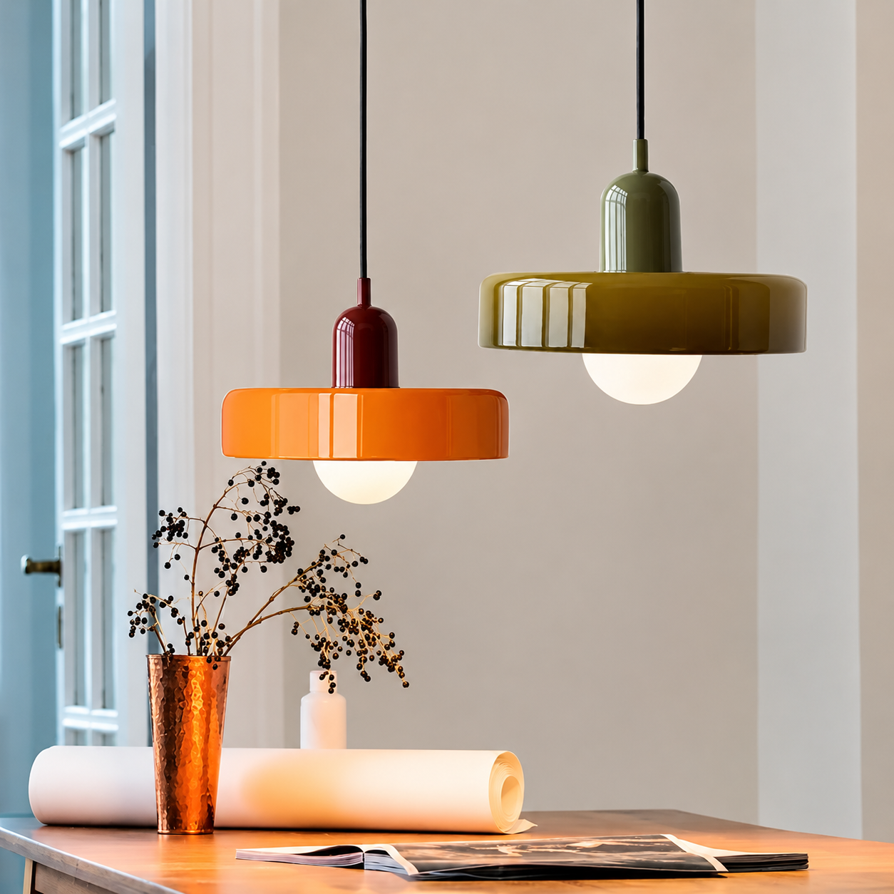 Retro 70's Dish Style Light Pendant